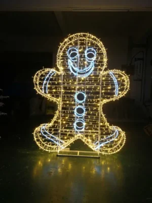 LED Gingerbread Man Decorative Light – Customizable Festive Lighting
