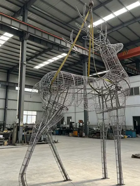 Factory holiday display sculptural lights