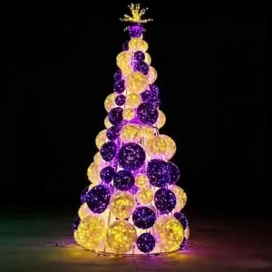Commercial giant ball panel tree with LED lights for holiday decoration